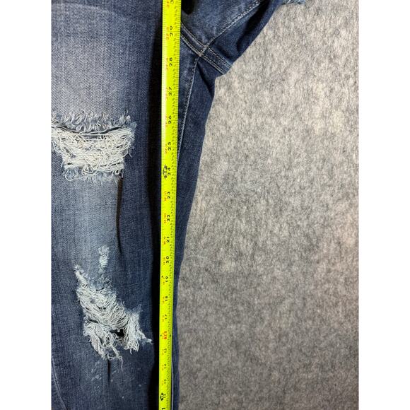 Judy Blue Distressed Boyfriend Fit Paint Spot Blue Jeans - Size 0/24 - Picture 10 of 10